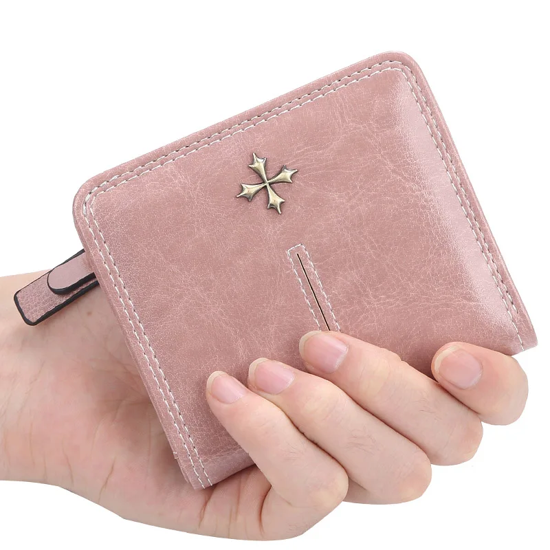 

Clutch Women Female Purse Thin Money Clip Wallet Women Wallets Small Fashion Brand Leather Lady Card Bag Zipper Coin Bag In Back