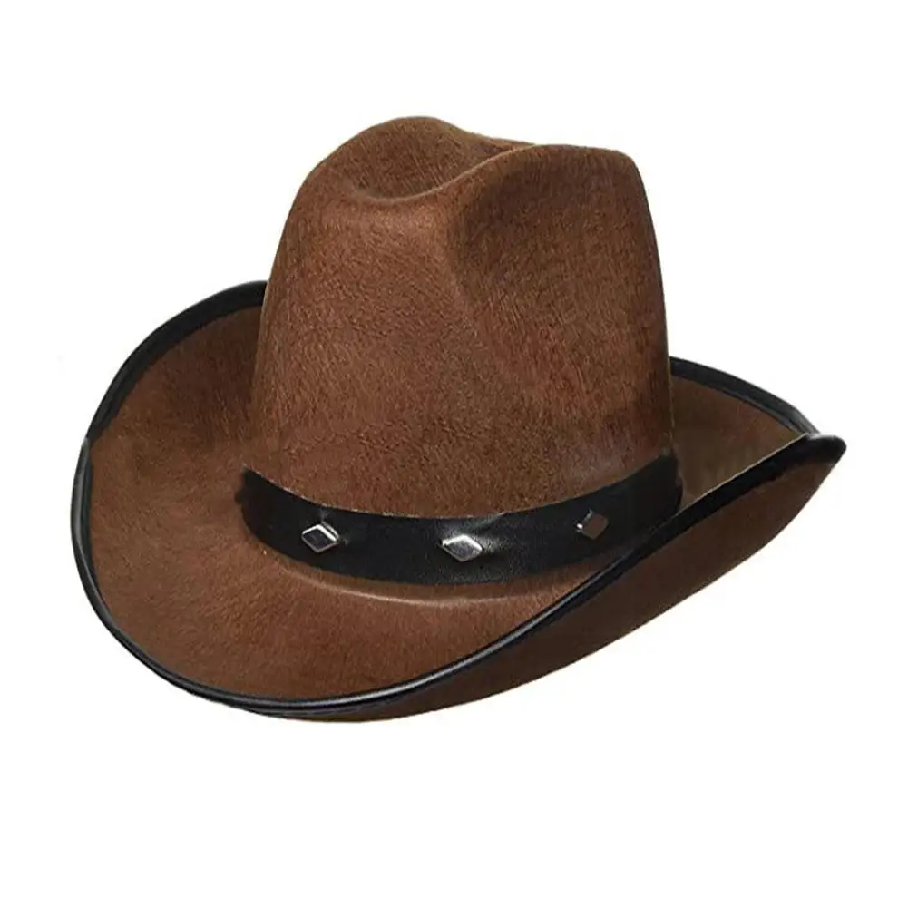 

Ковбойская шляпа с заклепками, различные аксессуары, ковбойская шляпа, монохромная фетровая Женская и шляпа, головной убор для всадника, Му...