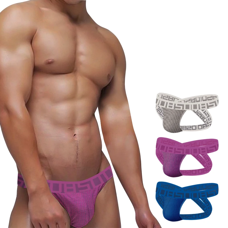 

Sissy Thongs New Gay Sexy Underwear Men Jockstrap Low Waist Cotton Men's Panties Cross Strap U Convex Male Underpants Strings