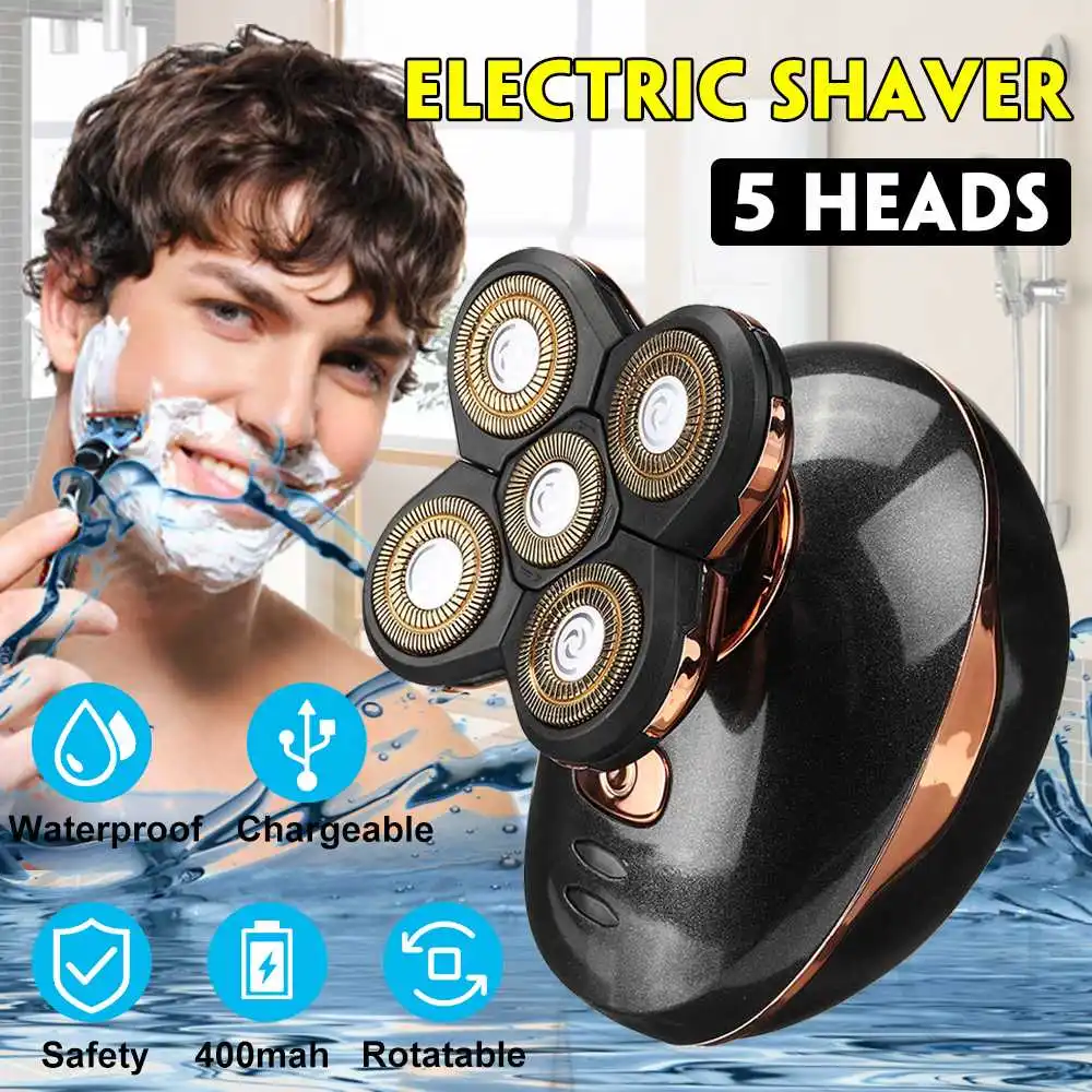 

Светодиодный электробритва с 5 головками для мужчин триммер для волос перезаряжаемая бритва с USB моющаяся 3D Плавающая бритвенная машина Вла...
