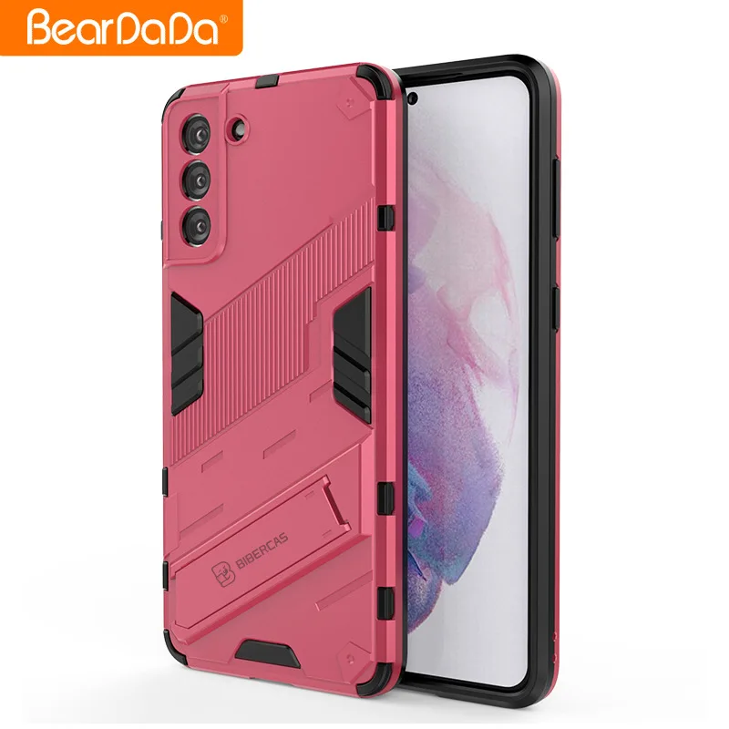 

Punk armor bracket is suitable for Samsung S21U/S21P mobile phone case M31/M51 bracket men's fall protection cover