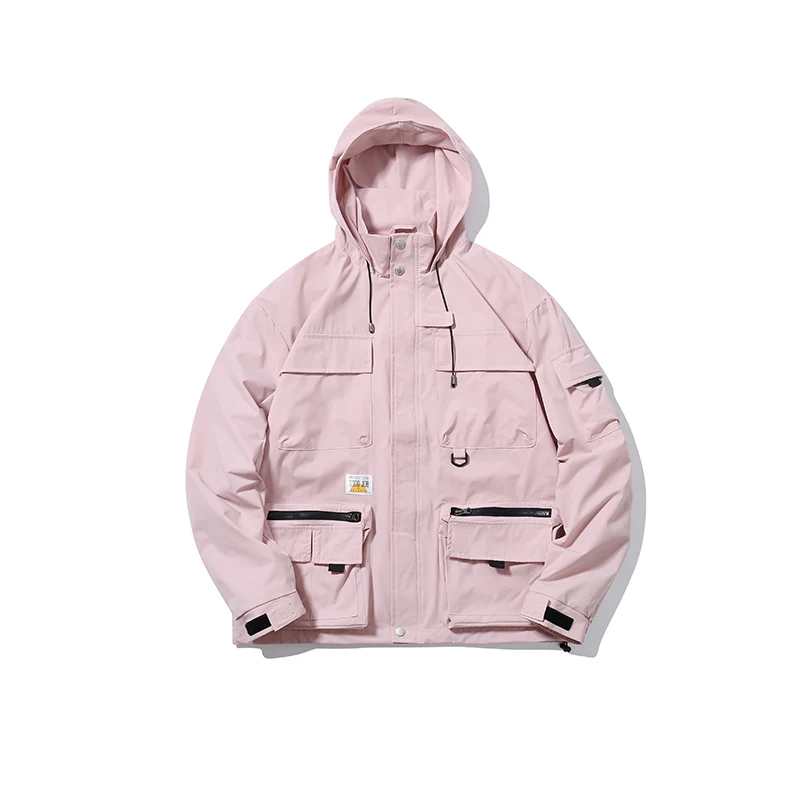 

Jackets Men Baggy Tooling with Hat Coats Casual All-match Streetwear Hip Hop Pockets Stylish Korean Style Hombre Chic Outwear