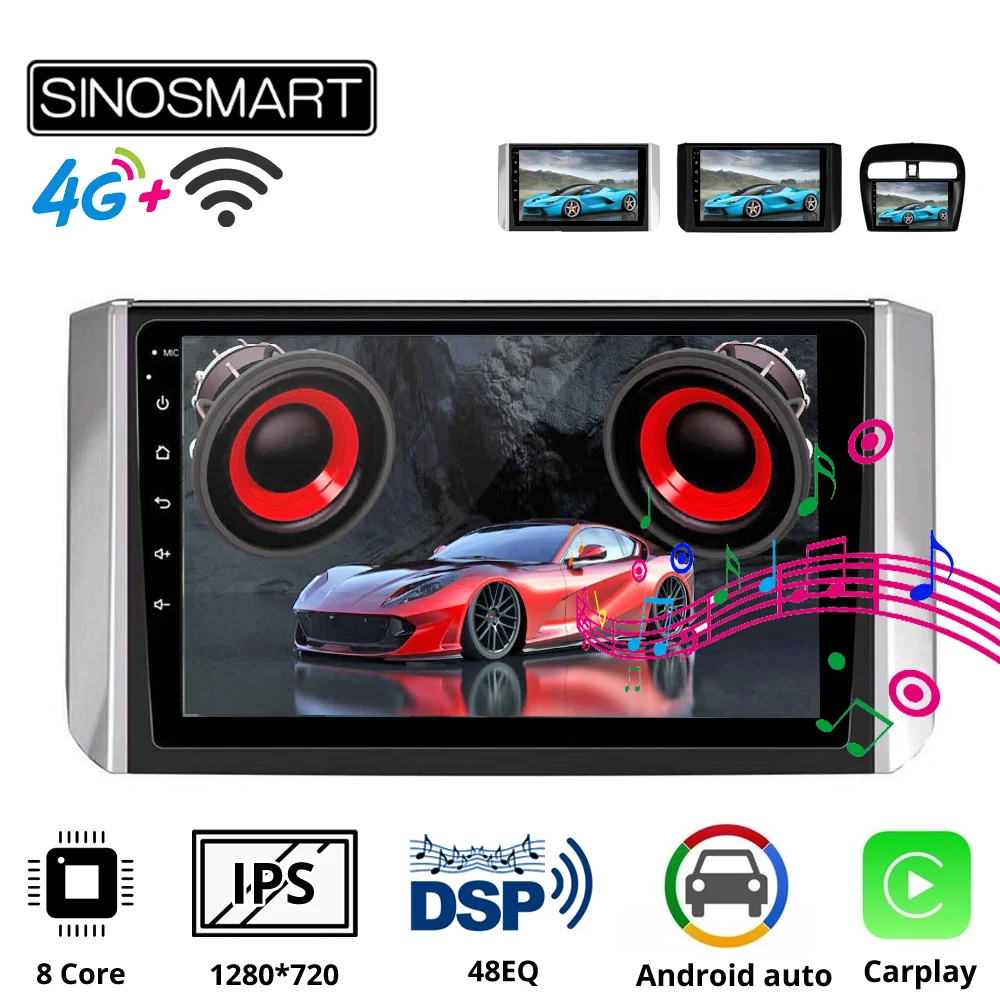 Sinosmart автомобильный радиоприемник с навигацией GPS для Mitsubishi Xpander Mirage 2.5D IPS/QLED экран