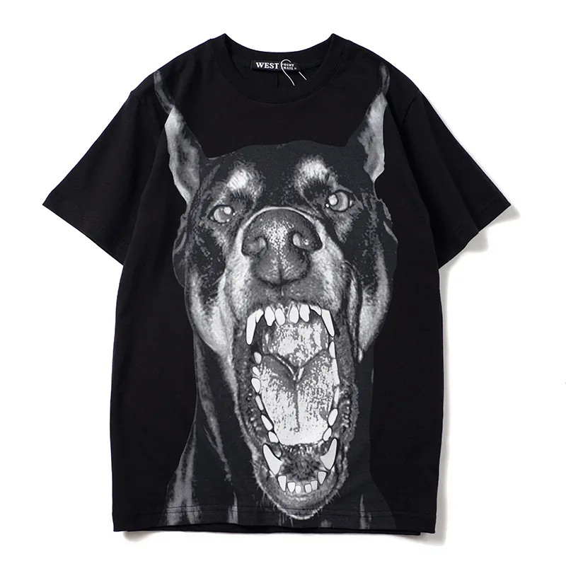 

luxury Men Novelty High Doberman Pinscher Dog T Shirts Hip Hop Skateboard Parkour Street Cotton Short sleeve bf Los Angeles Tee
