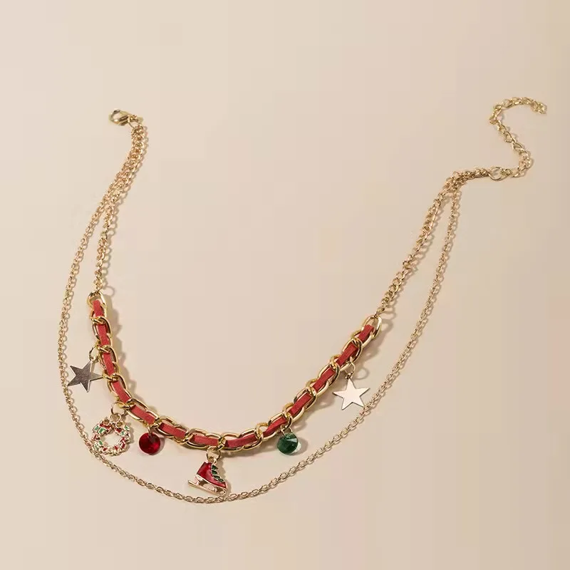 

Fashion Cute Gold Necklace Lucky Christmas Gift Anime Charm Vintage Body Jewelry Aesthetic Friends Goth Accessories For Women.