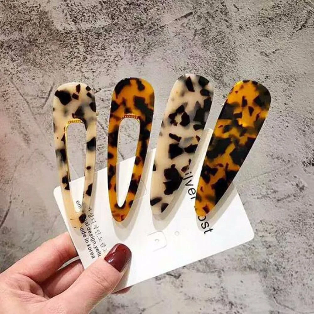 Популярные Модные простые заколки для волос акриловые с леопардовым принтом