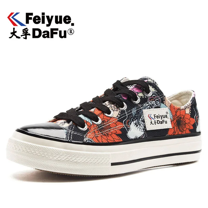 Feiyue/парусиновая обувь; коллекция 3007 года; Женская обувь в китайском стиле; повседневная обувь из вулканизированной кожи на плоской подошве; сезон осень; новейшие удобные модные кроссовки