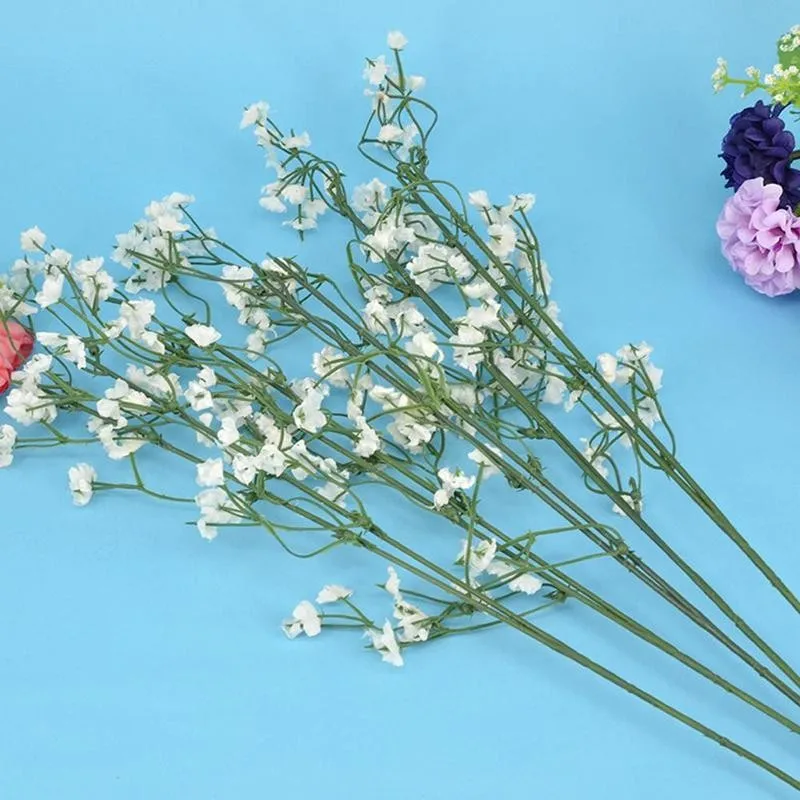 40 см искусственного шелка Гипсофила белого цвета с цветочным принтом для малышей