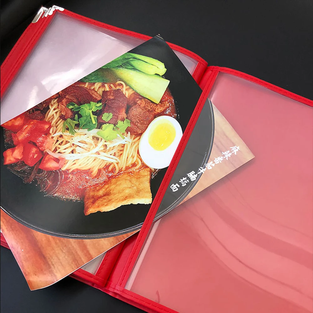 Recipe Book Hotel Transparent Recipe Pvc Shell making A4 Loose-Leaf Menu This Meal Card Holder images - 6