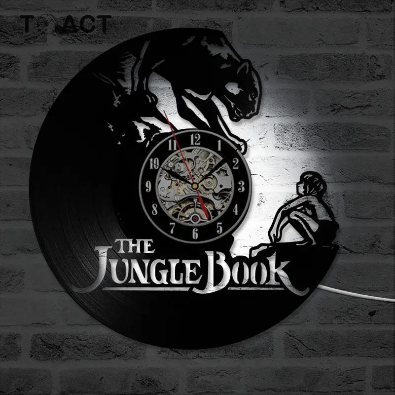 Настенные часы в виде книги джунглей современный дизайн Светящиеся с