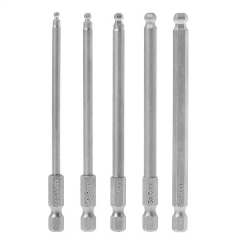 

5 X Socket Bit Adapter Hex Shank To 1/4" 100mm Driver Drill Nut-Driver Bits Set