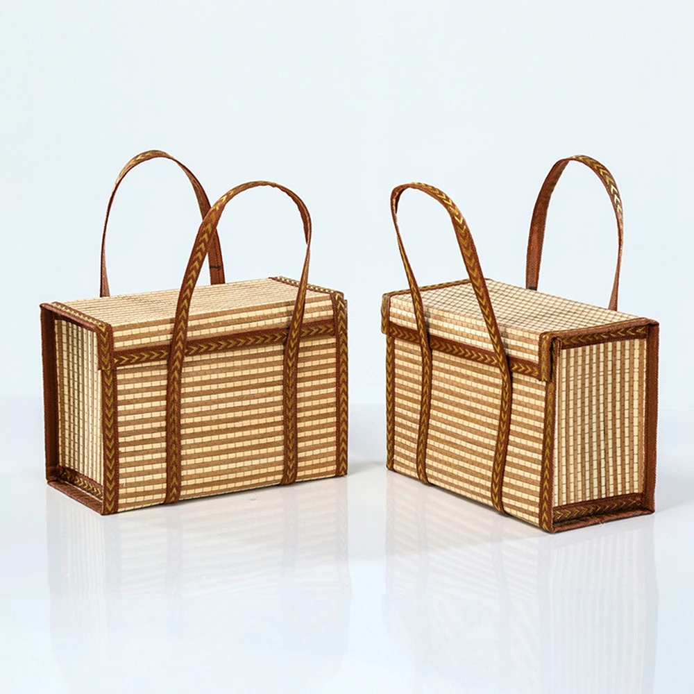 Женская сумка плетеная бамбуковая корзина для упаковки фруктов Подарочная
