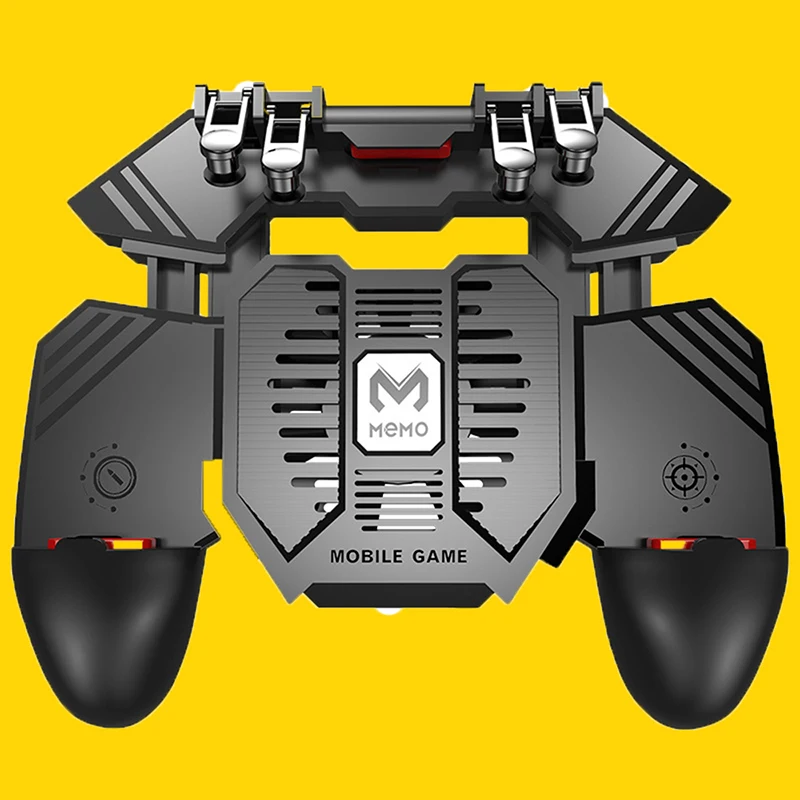 Pubg Controller Phone Game Controller Cooling Fan Gamepad Mobile Trigger Grip 6 Finger Joystick for Xiaomi IPhone Samsung Joypad