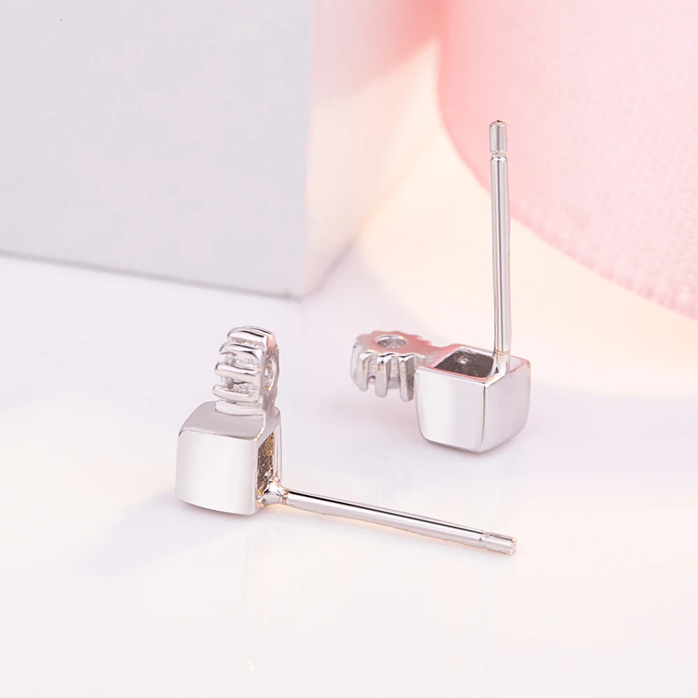 Новая Стразы Кубик Рубика серьги гвоздики элегантые сверкающие 100% 925