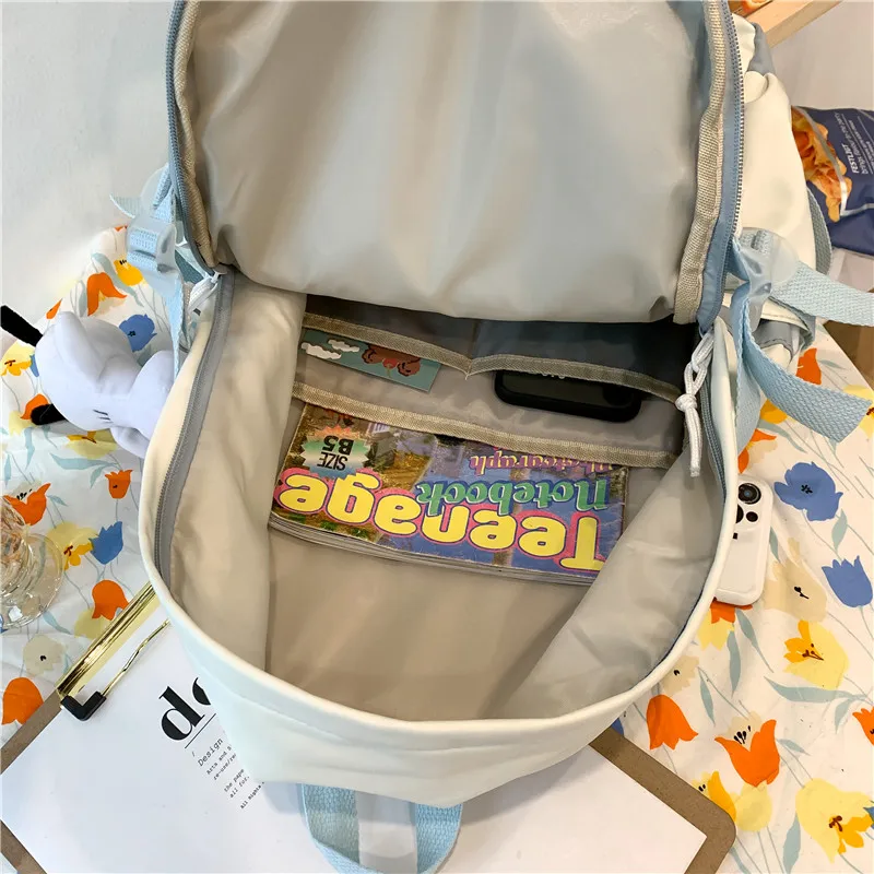 

DCIMOR New Waterproof Nylon Women Backpack Female Kawaii Mesh Travel Bag College Girls Multi-pocket Schoolbag Laptop Backpack