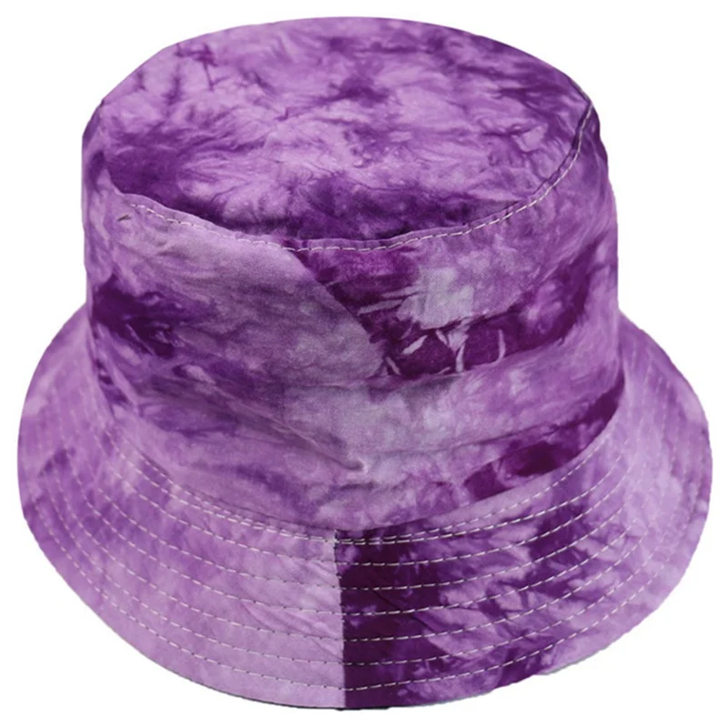 

Autumn Winter Tie Dye Bucket Hat Fishing Caps Womens Flat Fishermen Caps
