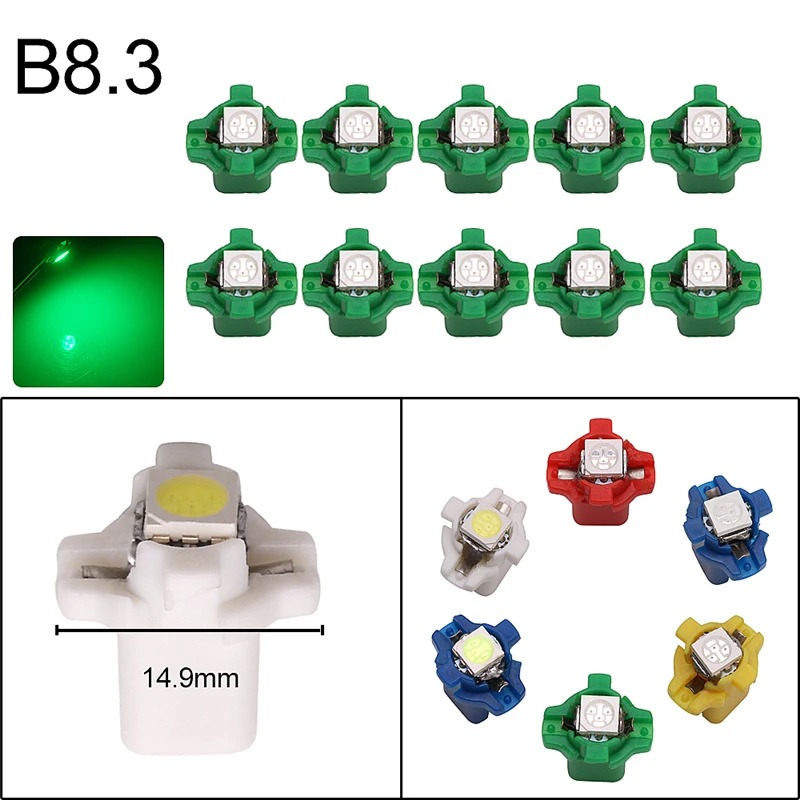 

1000pcs T3 T4.2 T4.7 B8.5 B8.3 B8.4 T5 1 SMD LED 5050 2835 1SMD Bulbs with Wedge Base for Dashboards (Gauge bulbs)