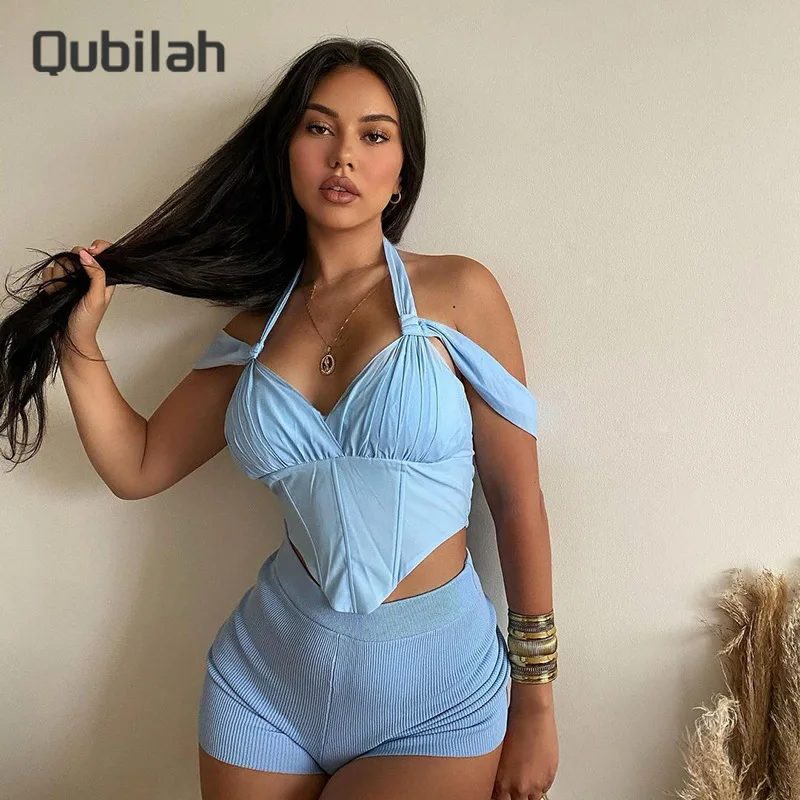 

Кроп-топ Y2k женский однотонный из полиэстера с лямкой на шее