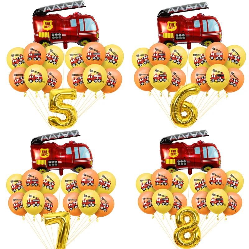 Автомобили для малышей с изображением пожарной машины воздушный шар рисунками