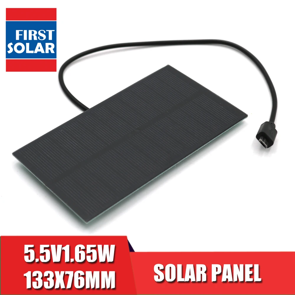 Зарядное устройство для солнечной батареи 1 65 Вт 5 В выход USB Micro Android порт в ма