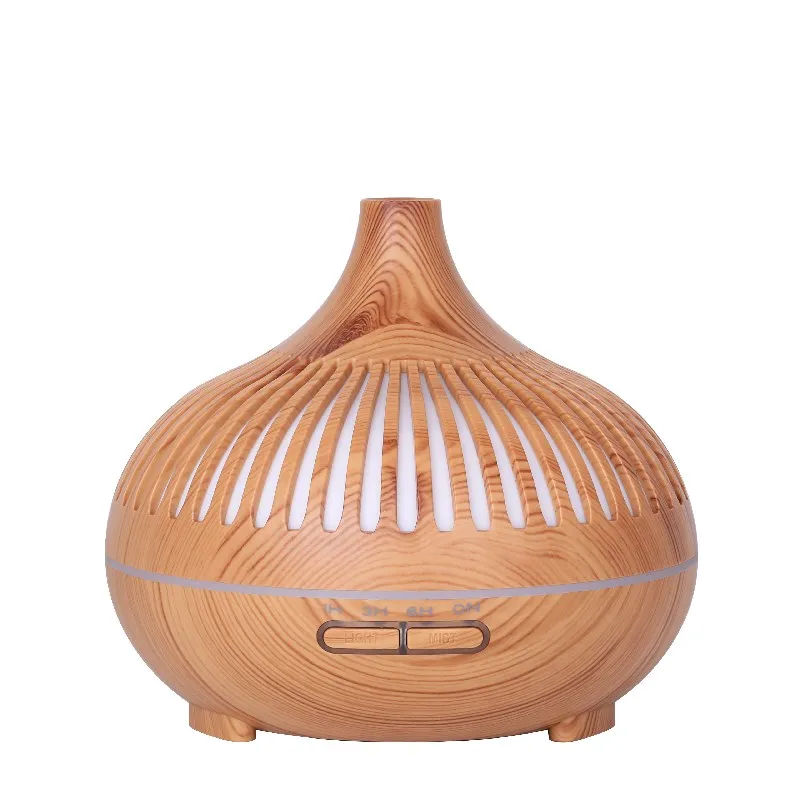 

500ml Remote Control Wood Grain Aroma Diffuser Mist Humidifier Air Humidifier With Night Light For Office Home