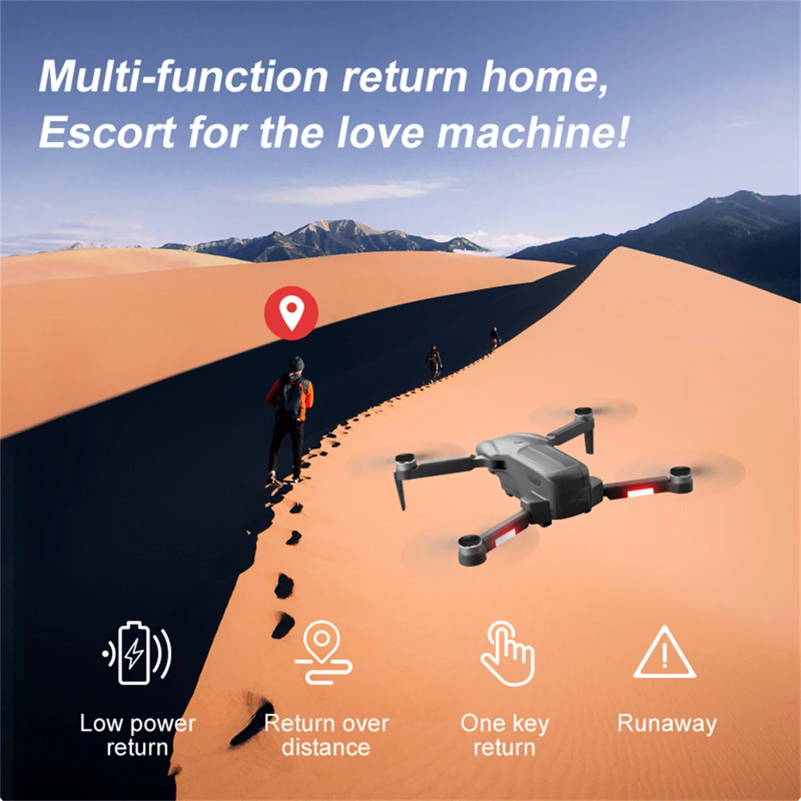 

Drone Quadcopter With Camera 5G WIFI FPV GPS 6K HD Dual Camera 30mins Flight Time Optical Flow Positioning Brushless Foldable RC