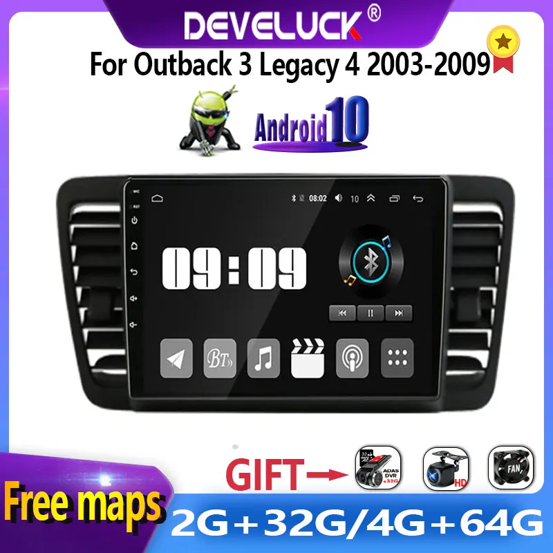 Android 10 0 автомобиль радио для Subaru Outback 3 Legacy 4 2003 2009 2din 4G + 64G 8 ядерный GPS навигации Carplay