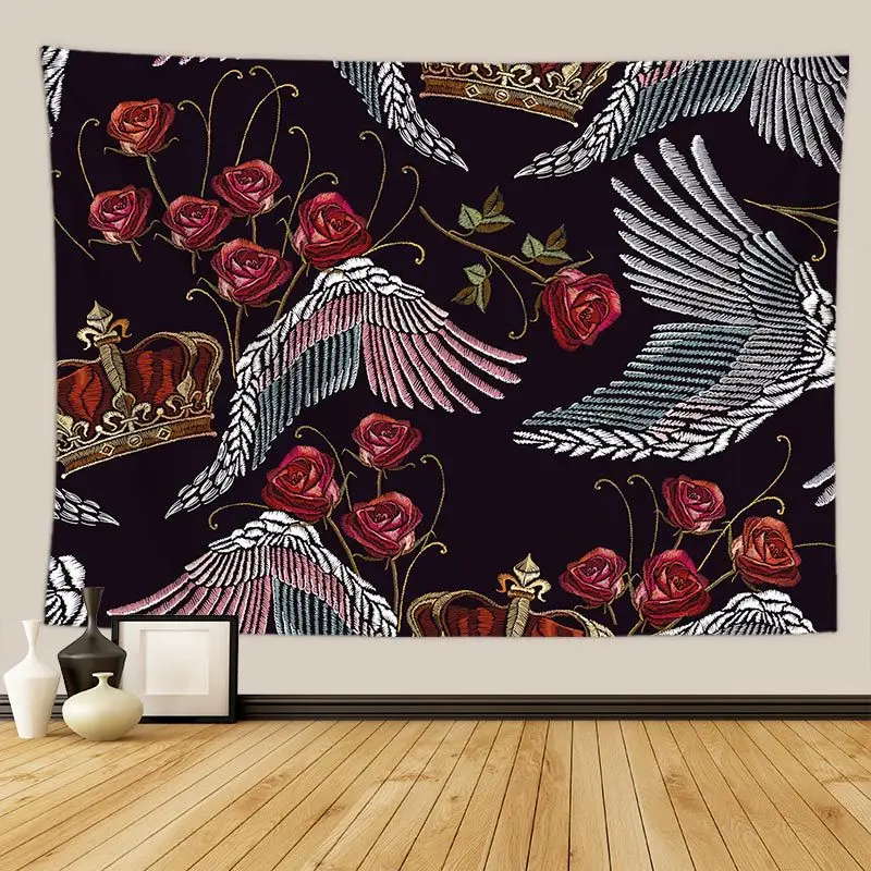 Панк пистолет гобелен розовая Цветочная стена навесной домашний Декор настенный