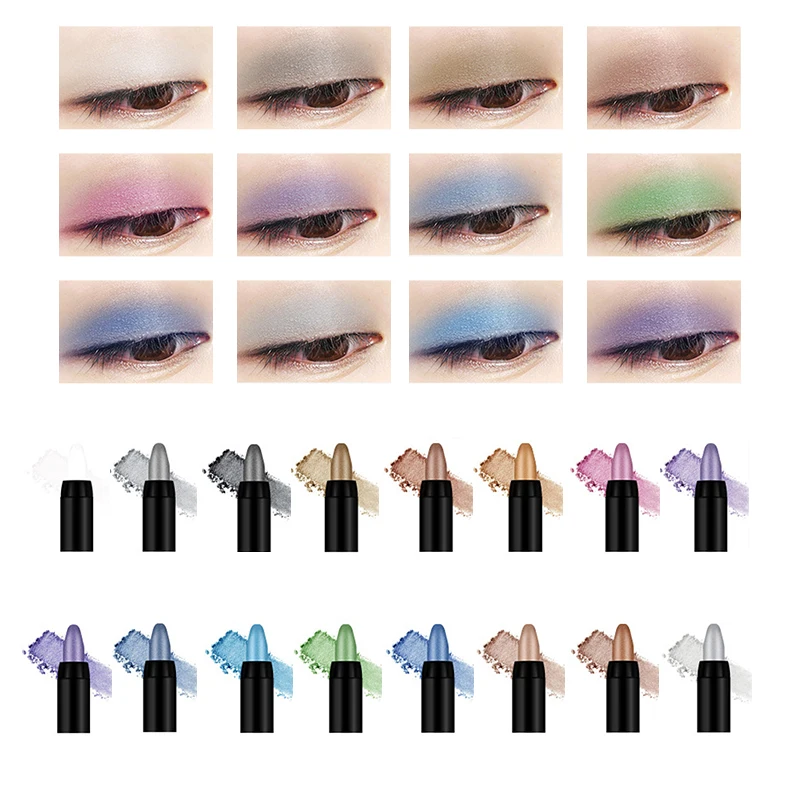 

Pearlescent Silkworm Eyeshadow Pen Lasting Waterproof and not Blooming Shiny 16 Color Eye Shadow Eyeliner Pen Pigment Cosmetics