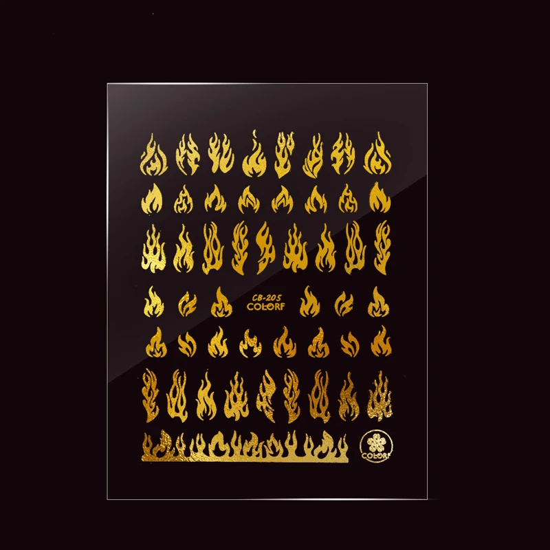 Огонь для ногтей Стикеры s самоклеющиеся слайдер белый черный серебристый цвет