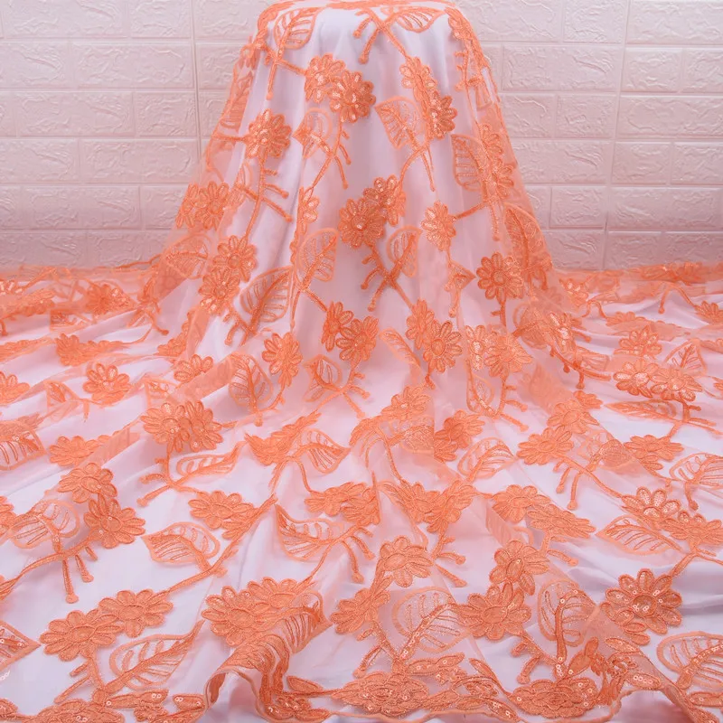 Высокое качество африканская кружевная ткань с блестками французская чистая