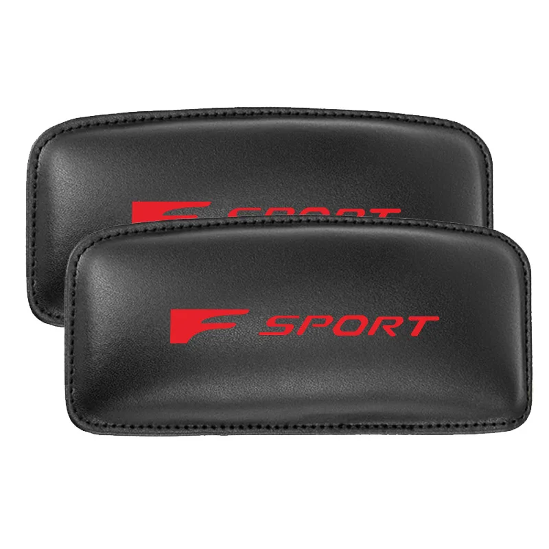 BLACK red 2pcs 1 шт., автомобильная Кожаная подушка для ног, наколенник F Sport для Lexus, подушка для поддержки бедра - Название цвета: BLACK red 2pcs