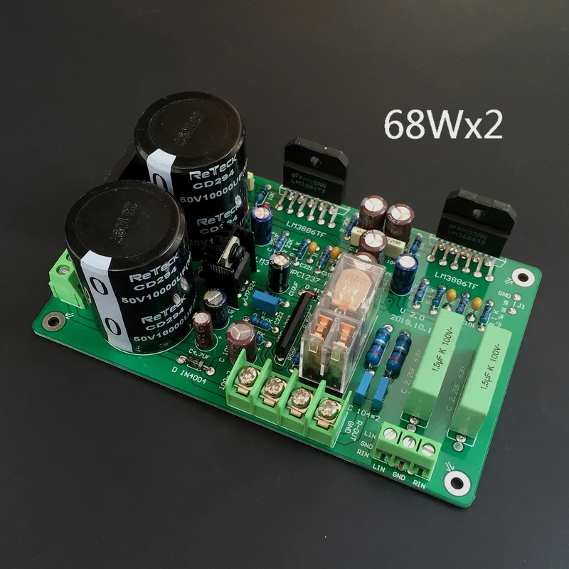 

Плата усилителя мощности LM3886 68 Вт × 2 с защитой динамика