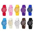 Модные Повседневные часы унисекс кварцевые часы 14 цветов женские часы подарок силиконовые часы мужские часы оптовая продажа