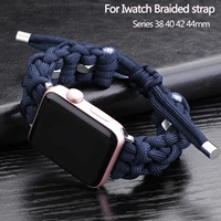men women sports woven nylon strap for apple watch band 44mm 42mm 40mm 38mm rope bracelet for iwatch series 5 6 se 4 3 wristband