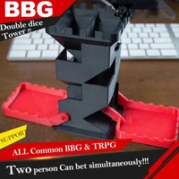 creative custom 3d print original castle ladder double dice tower model match all common trpg dungeons bbg dragon games toys