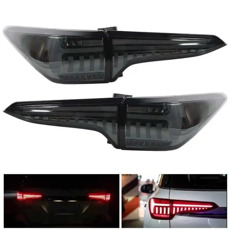 

tuning cars LED Tail Lights Assembly Smoke Lens Dynamic Turn Signal Lamp Fit for Fortuner 2016-2019