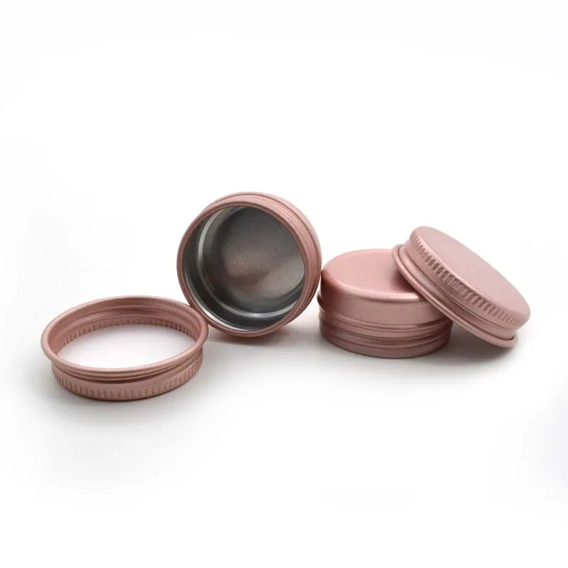 

100pcs 10g Refillable Aluminum Empty Cosmetic Containers Rose Gold Box Jar Portable Travel Tin Packing Makeup Cream Lip Balm Pot