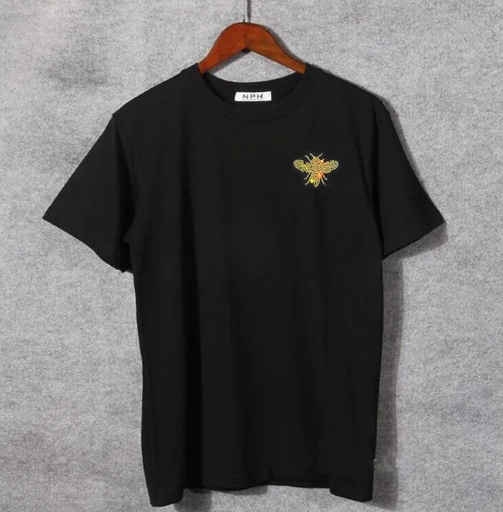 

Fashion Man Diamond T-shirt Round Neck Short Sleeve Tee Designer Tshirt 100% Cotton Shiny Rhinestone Top Casual Slim Fit T Shirt