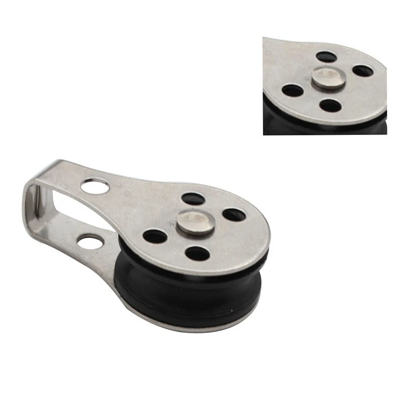 

5PCS Stainless Steel Pulley 25mm Blocks Rope Marine Hardware for Kayak Canoe Boat Anchor Trolley Kit