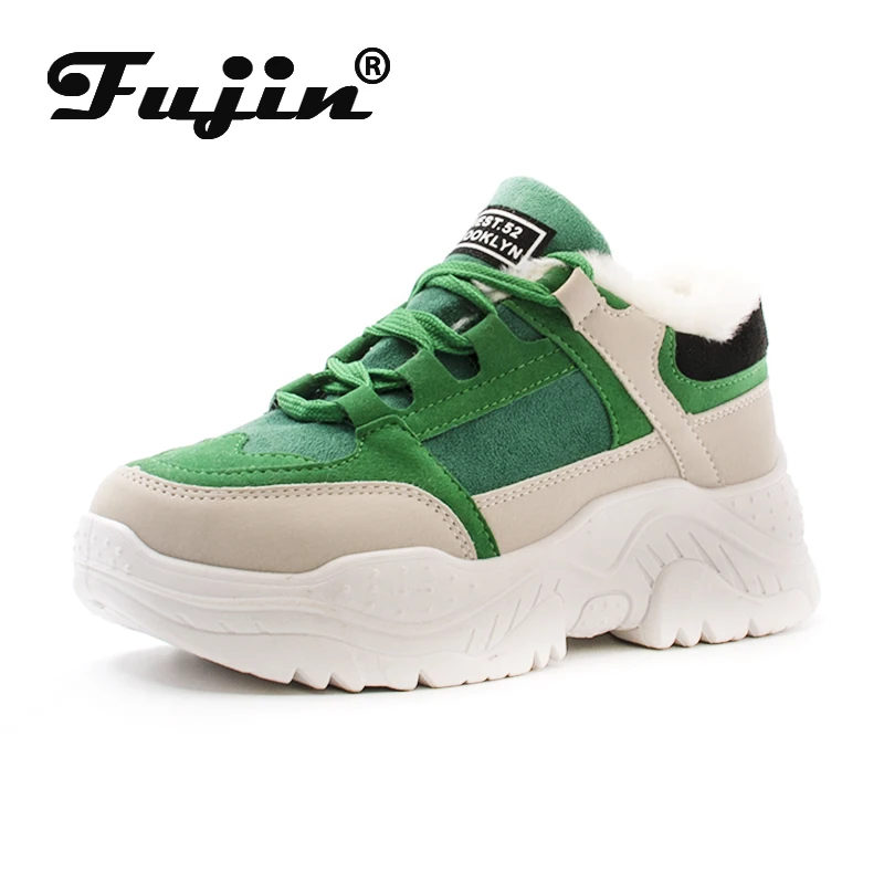 Женские кроссовки на шнуровке Fujin повседневные платформе увеличивающие