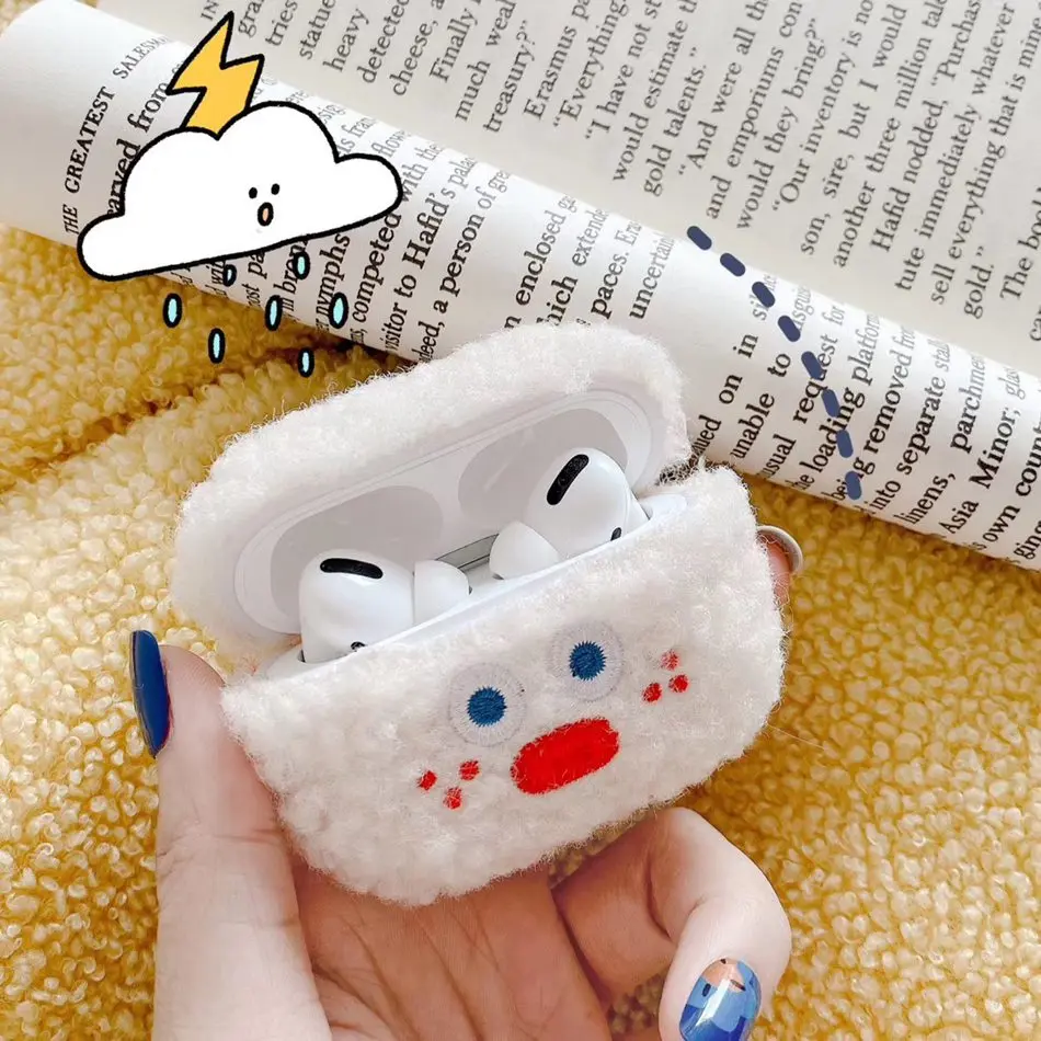 3D Вязаный чехол для Airpods Pro с милым мультяшным рисунком наушников Apple Air Pods 3