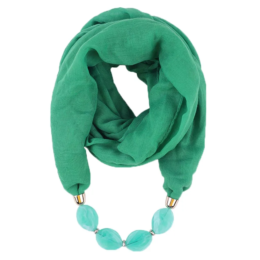 Women Fashion Solid Color Necklace Pendant Scarf Ethnic Style Soft Necklace Scarf Femme Accessories New Arrival#P15 - Цвет: H