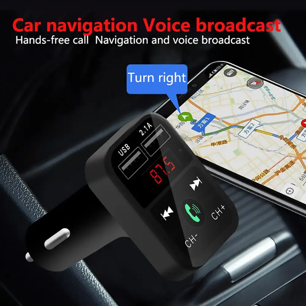 Автомобильный комплект громкой связи беспроводной Bluetooth fm-передатчик ЖК MP3-плеер USB зарядное устройство 2.1A автомобильный двойной USB Быстрый автомобильный аксессуар