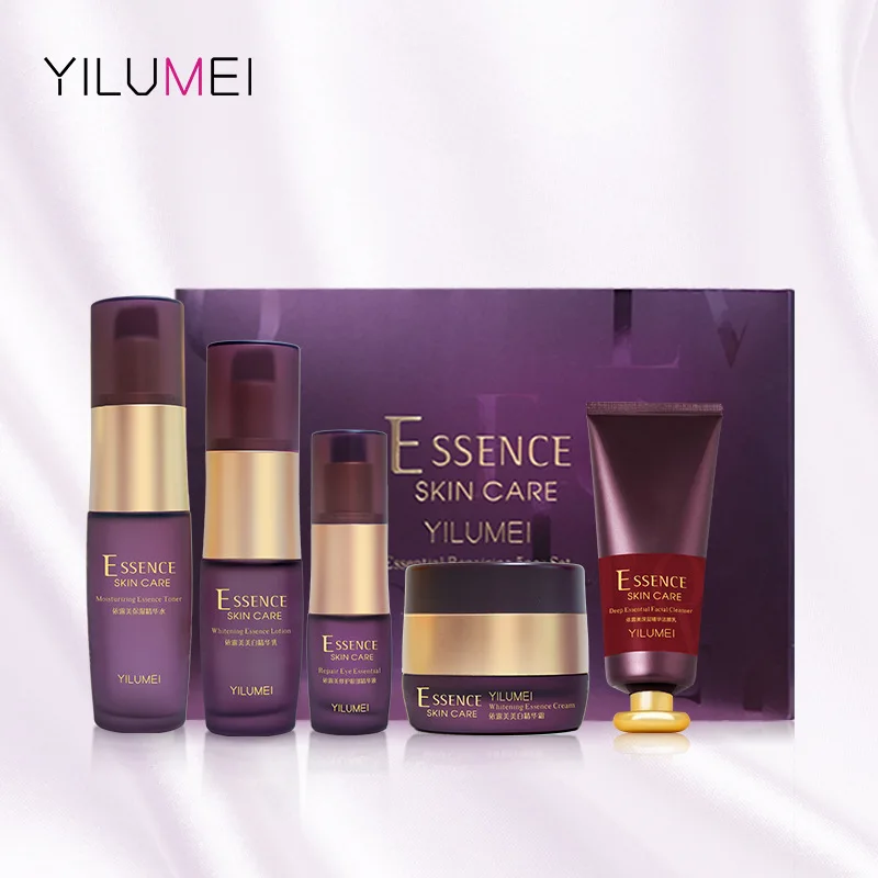 

YILUMEI Whitening Moisturizing Creams Facial Cleanser Lotion Face Cream and Serum Eye Essence Skin Care Sets