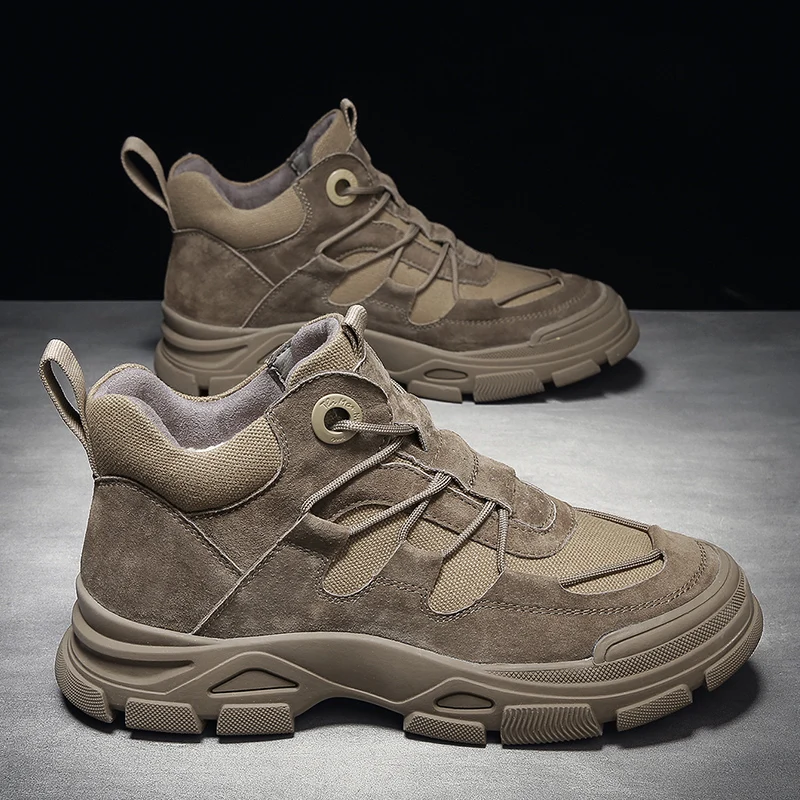 

2021 Autumn New High Top Work Shoes for Men Platform Ankle Boots Fashion Quality Martin Boots Outdoor Booties Zapatos De Hombre