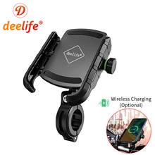 Deelife Motorbike Phone Holder Motorcycle Mobile Smartphone Support for Moto Motor Handlebar Stand Bracket with QC 3.0 Charger