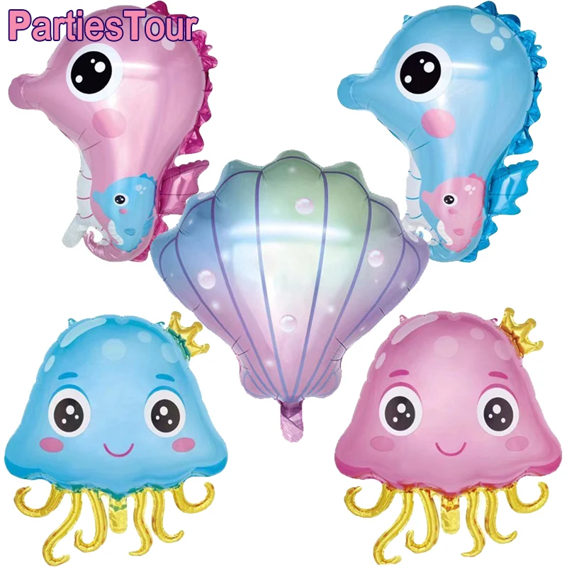 

Sea воздушные шарики в виде животных Ocean воздушные шары в форме животных, осьминог, жемчужный Ракушечный шар, океанские фольгированные воздуш...