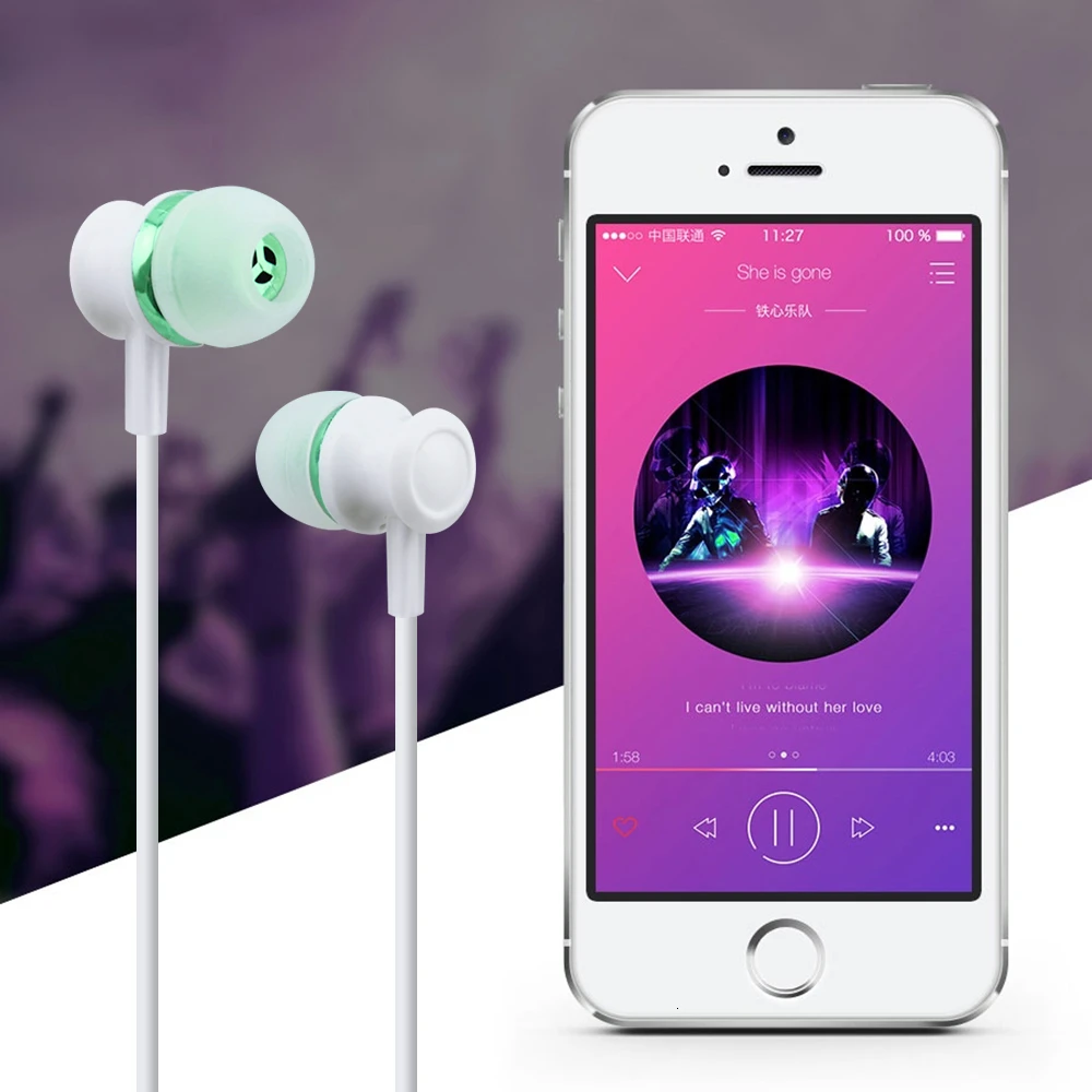 Наушники-вкладыши CHYI проводные 3 5 мм для прослушивания музыки MP3/4 с микрофоном