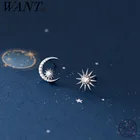 Женские серьги-гвоздики WANTME из серебра 925 пробы, с фианитом